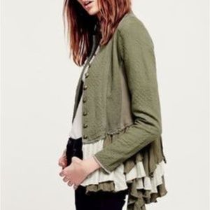 Free people  Military Ruffles Jacket Size 2